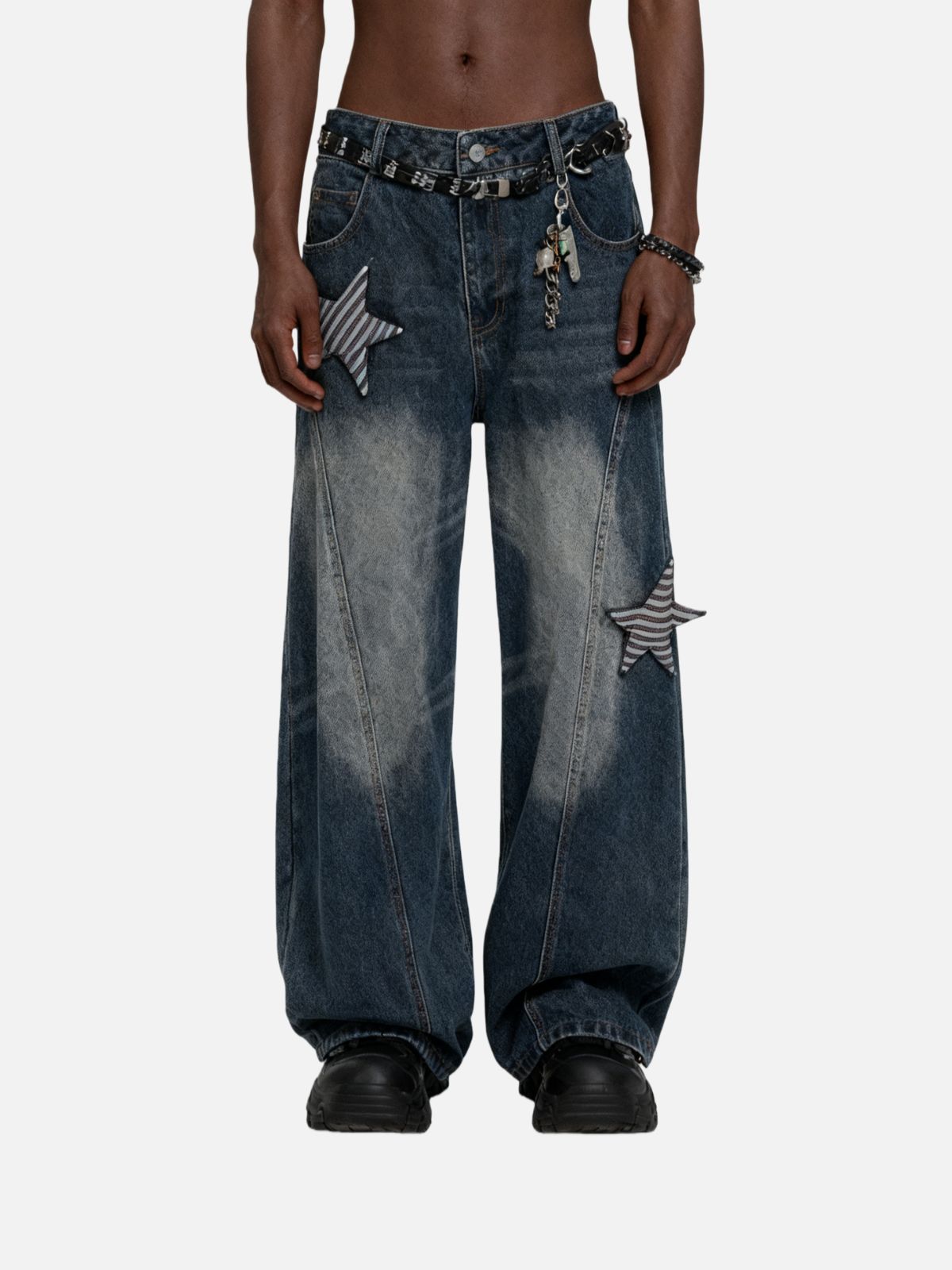 Haaura Star Embellished Baaggy Barrel Jeans