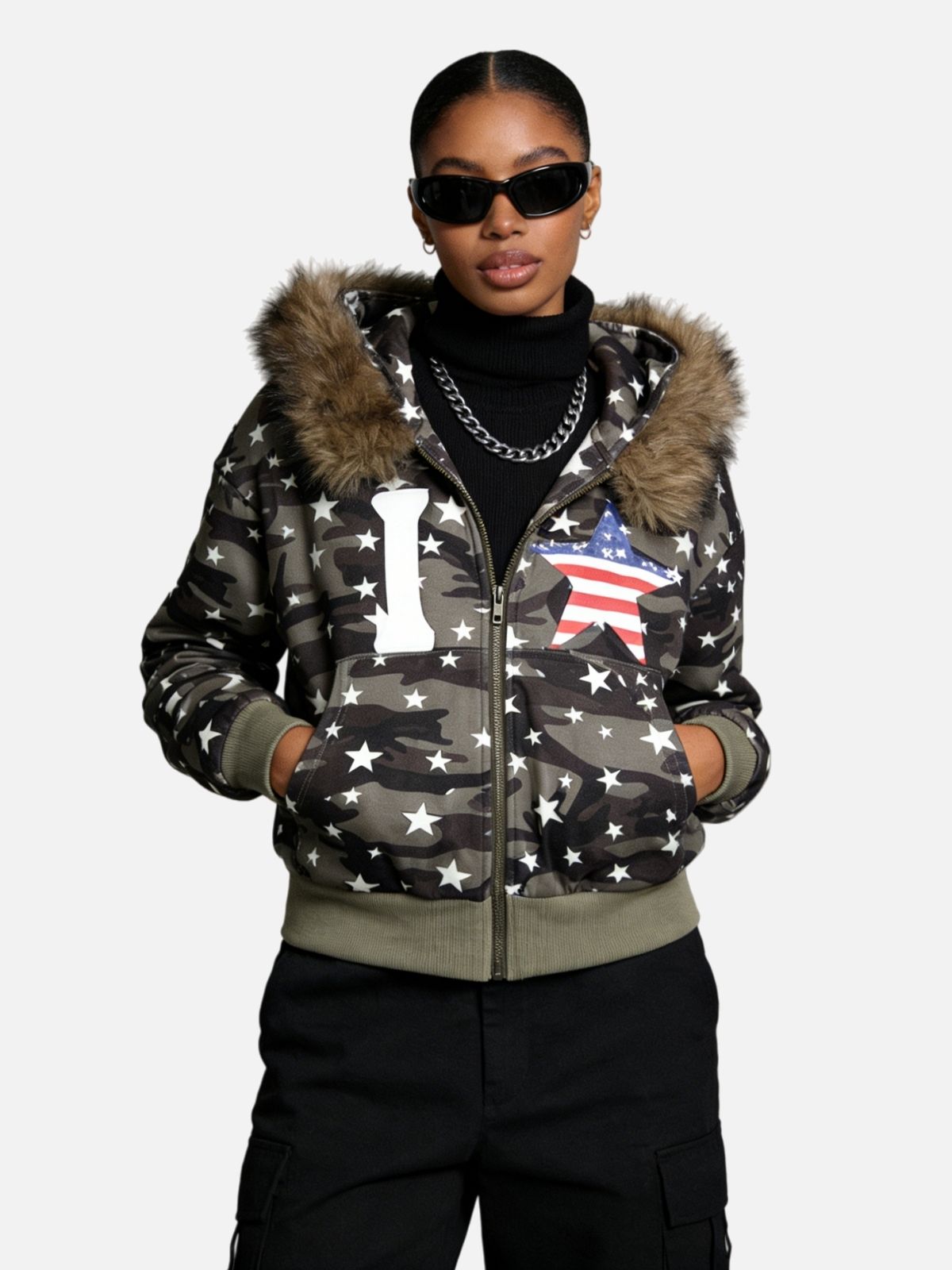 Haaura CAMO Star Zip Up Hoodie