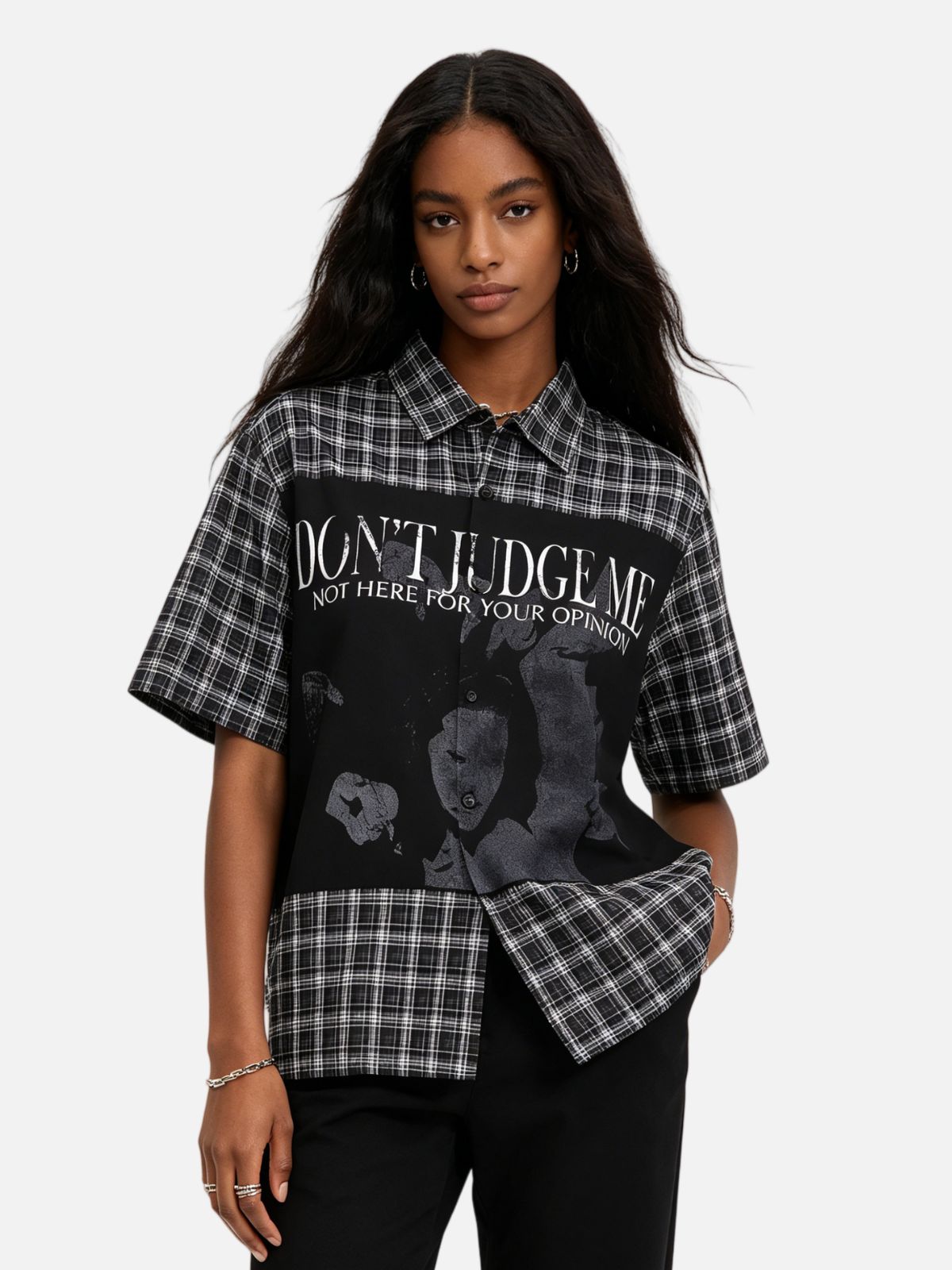 Haaura Vintage Typography Print Shirt