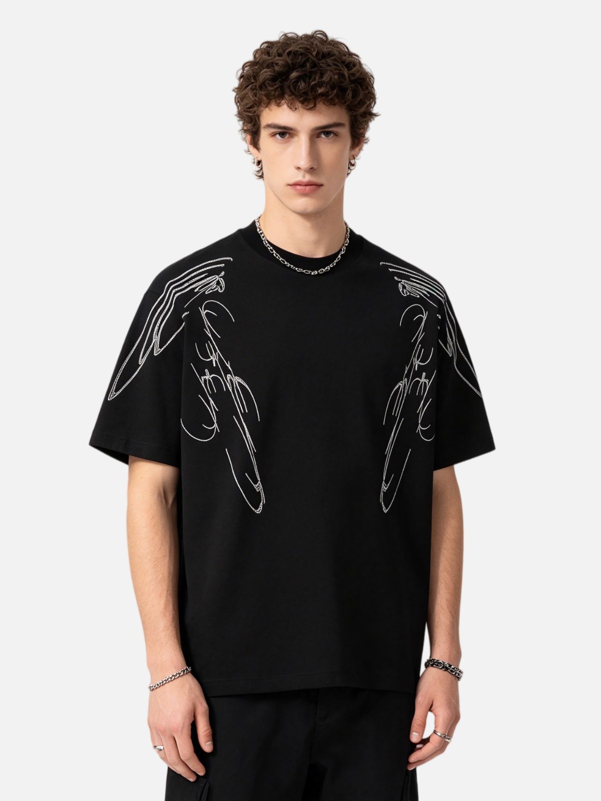 Haaura Rhinestone Wings Tee