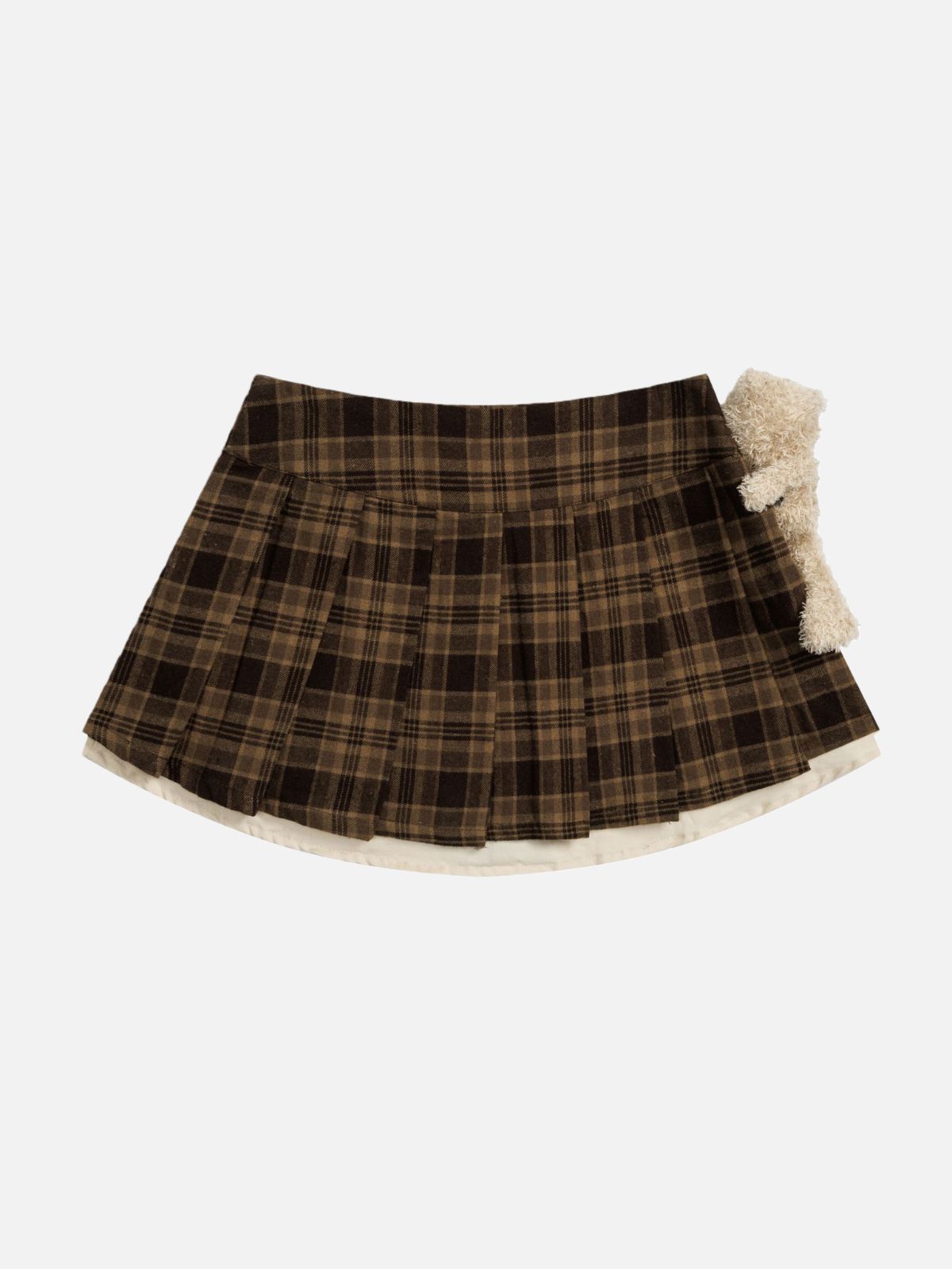 Haaura Plaid Bow Bear Minirock