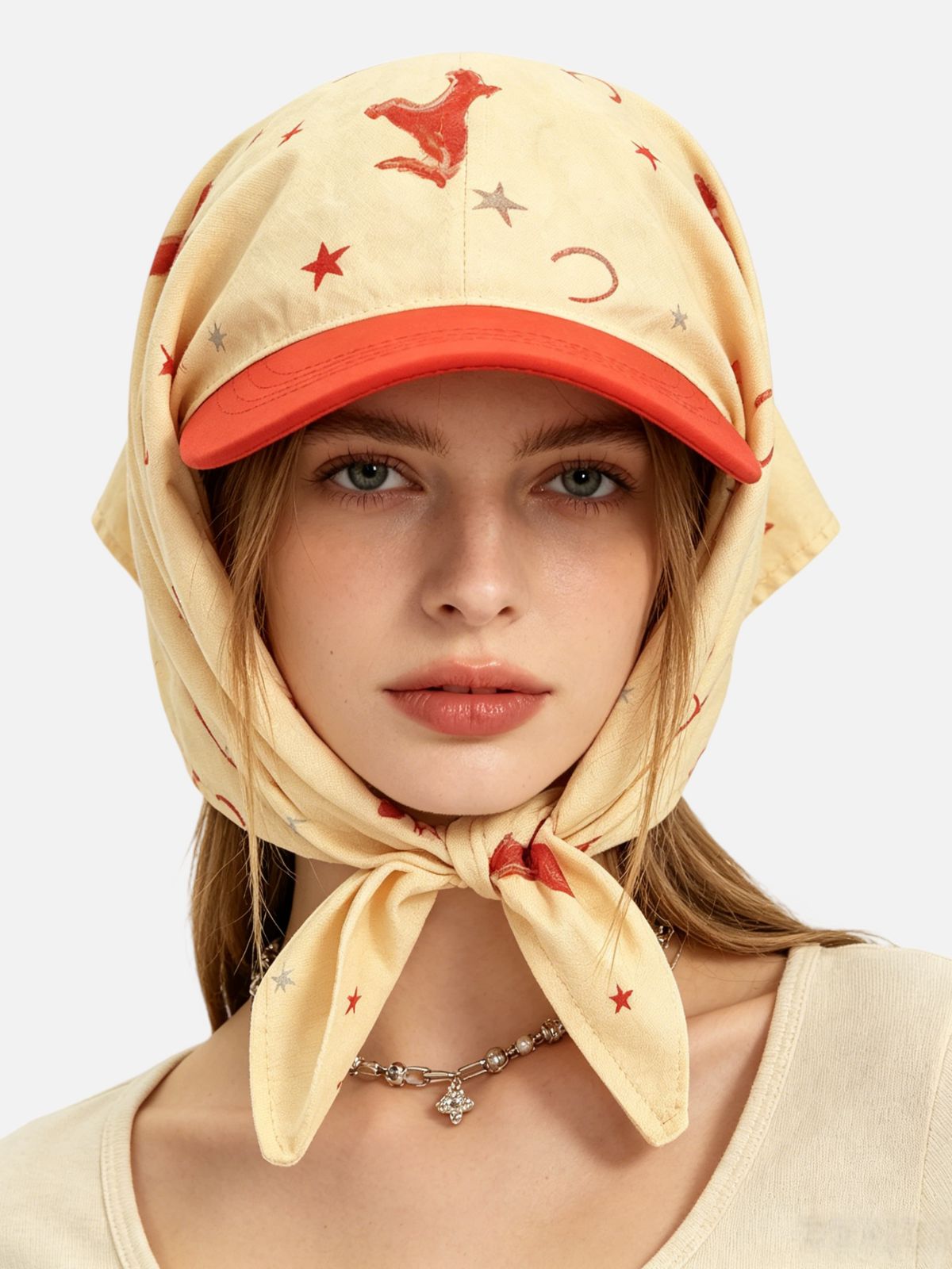 Haaura Animal & Moon Print Neck Flap Cap