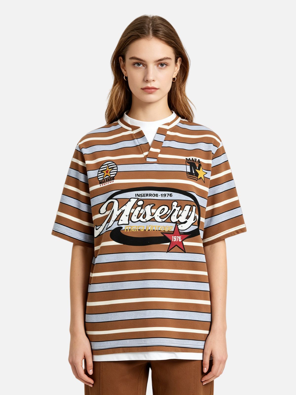 Haaura Vintage Patchwork Polo Tee