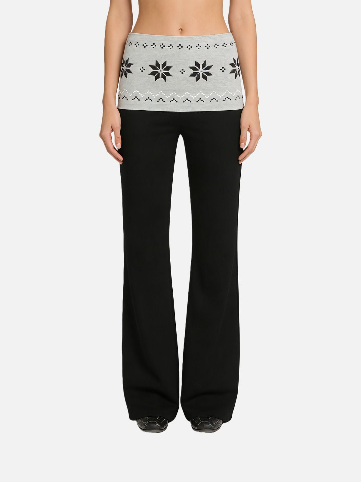 Haaura Knit Foldover Waist Baggy Sweatpants