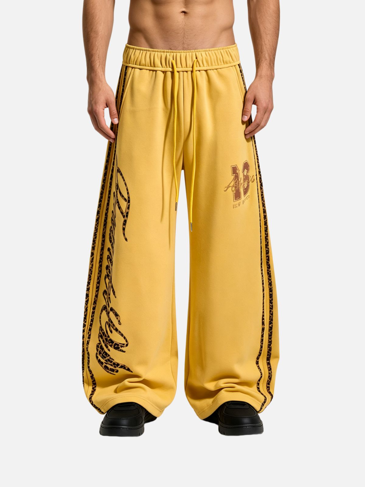 Haaura Leopard Side Stripe Graphic Sweatpants