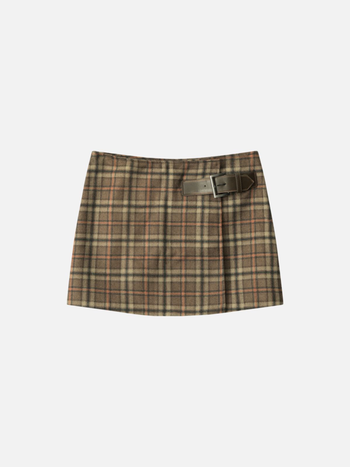 Haaura Houndstooth Belted Mini Skirt