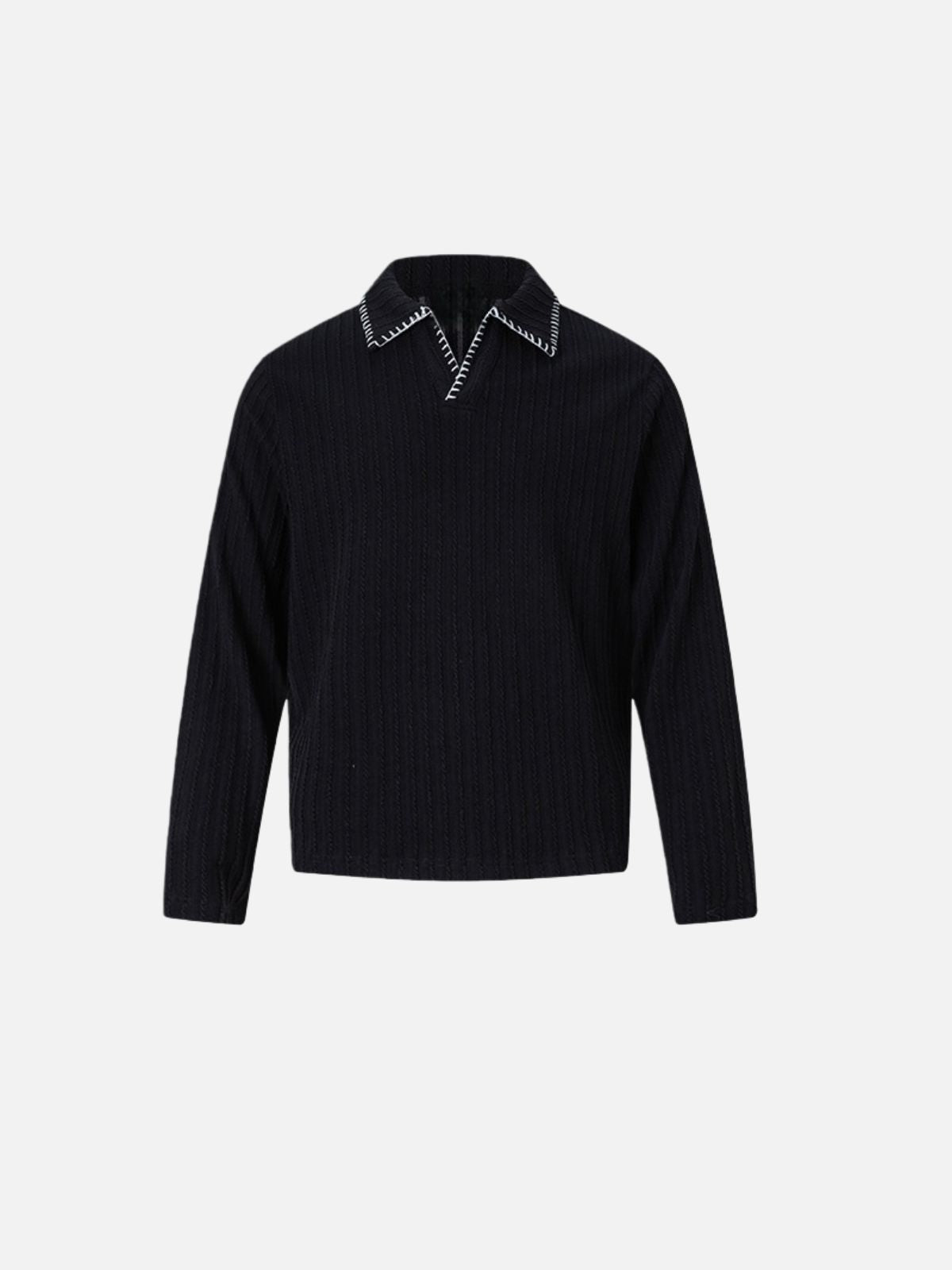 Haaura Langarmshirt mit V-Ausschnitt und Streifenmuster 