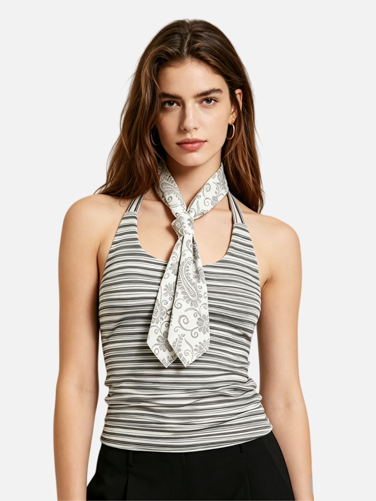 Haaura Tie Striped Halter Top
