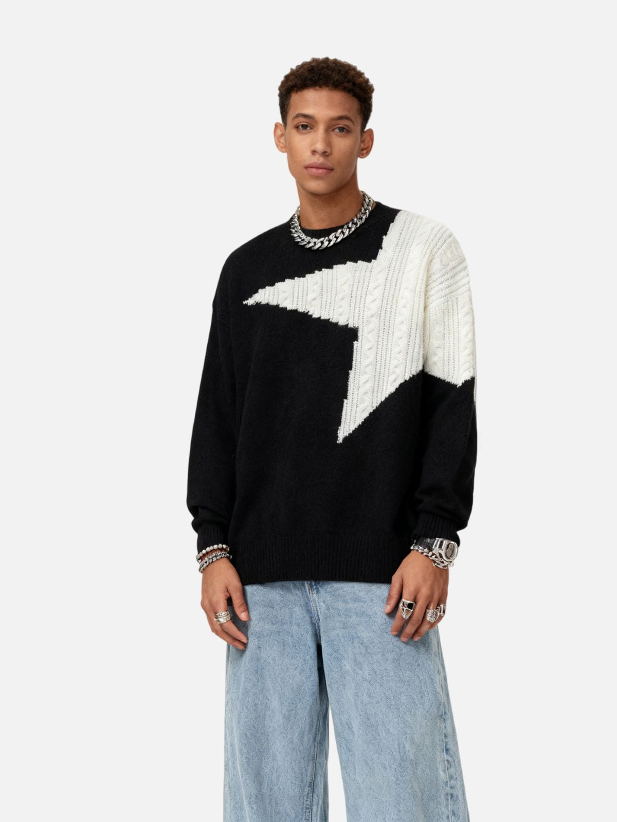 Haaura Star Patchwork Sweater