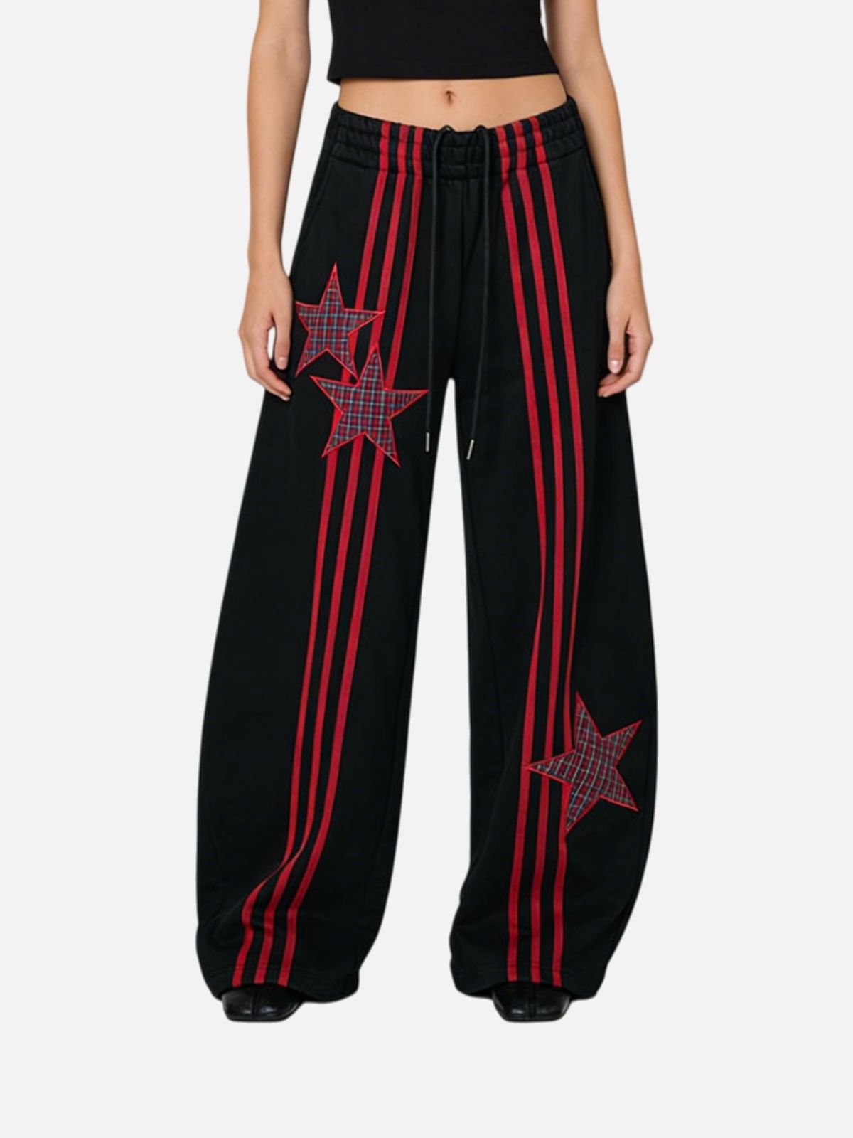 Haaura Star-Patch Track Striped Jogger Pants