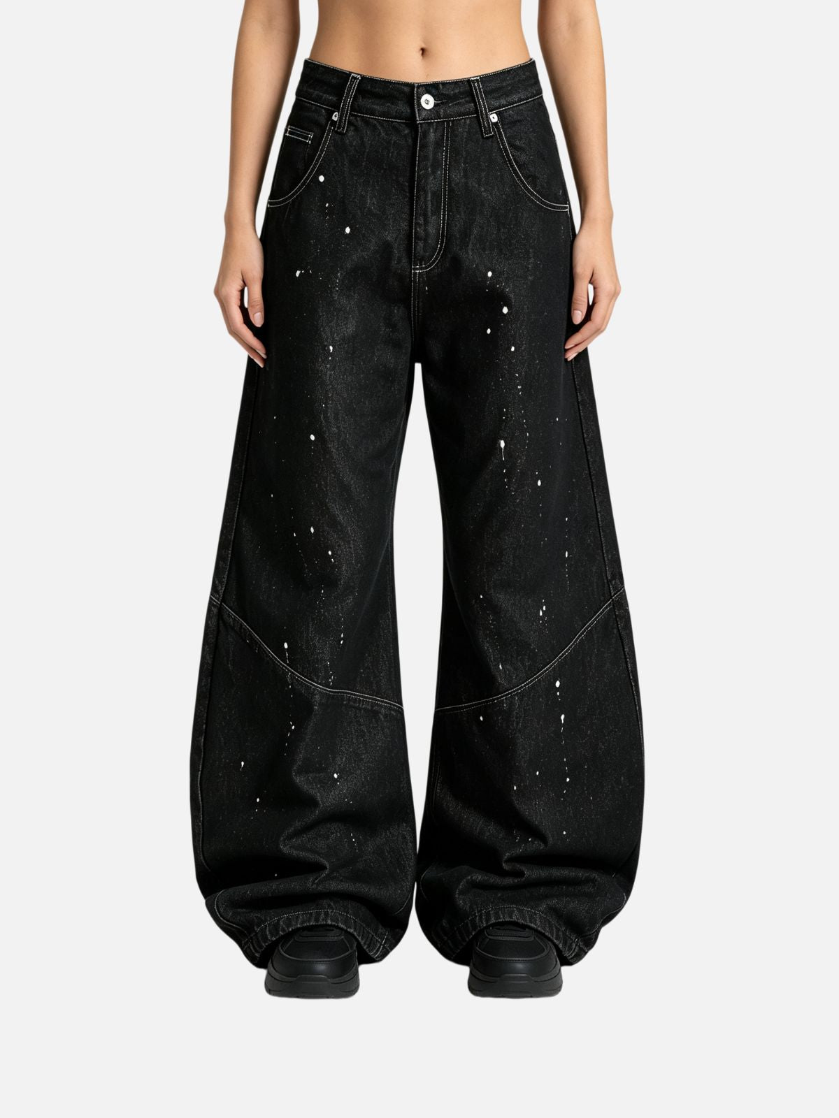 Haaura Splatter Baggy Barrel Jeans