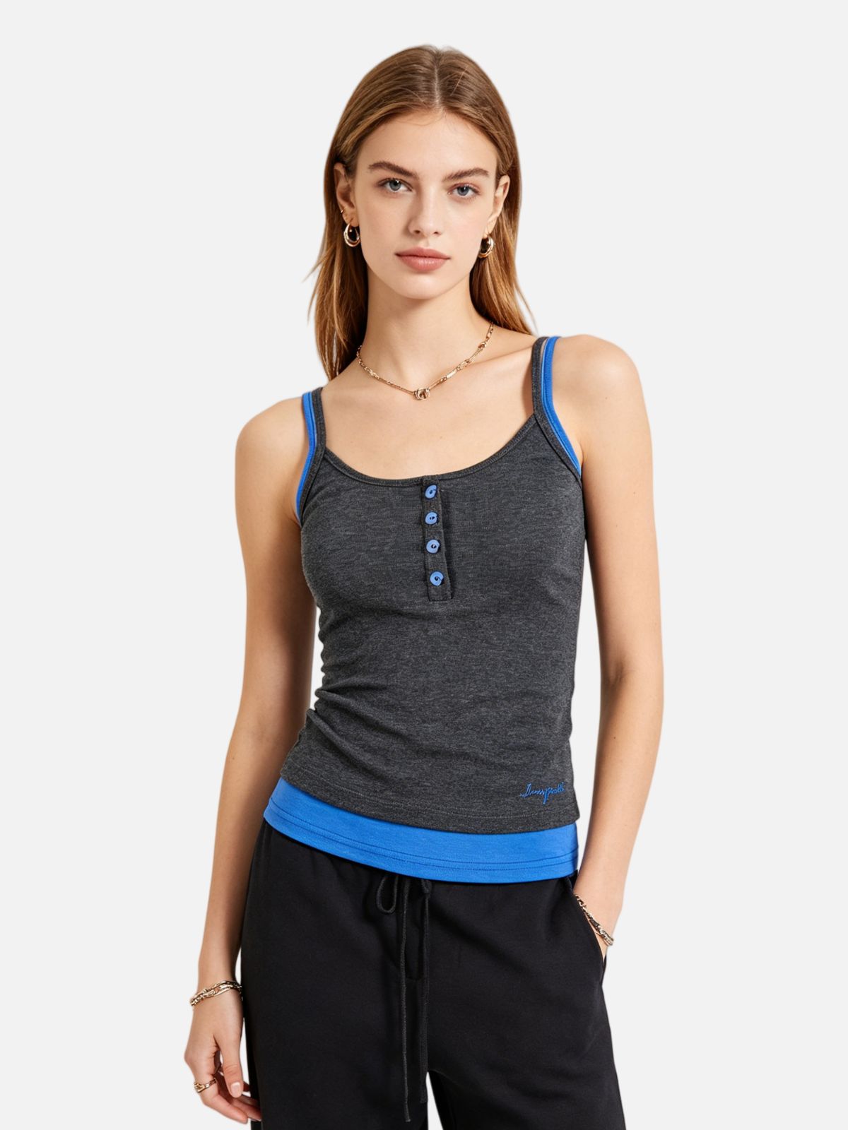 Haaura Contrast Layered Cami Top