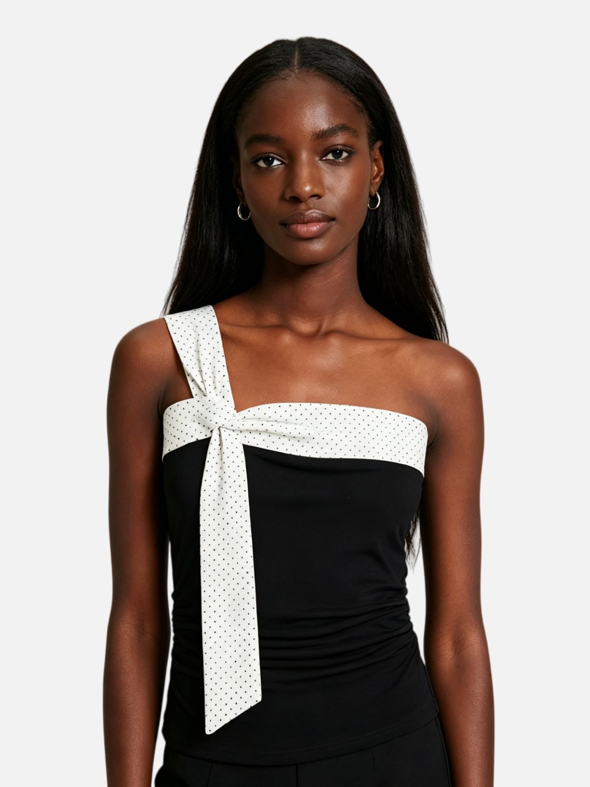 Haaura Polka Dot Bow Tube Top