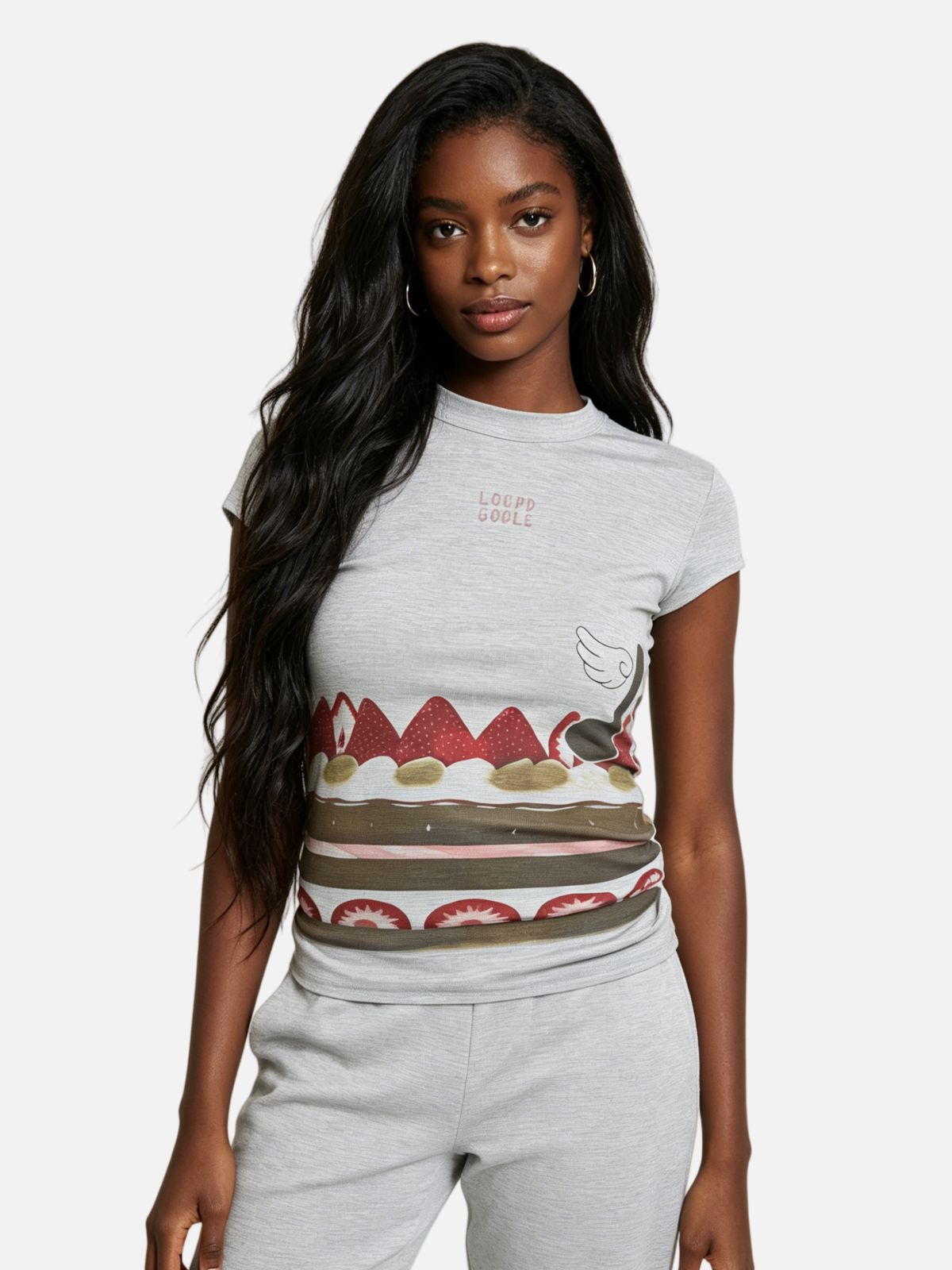 Haaura Bodycon Cake Print Tee
