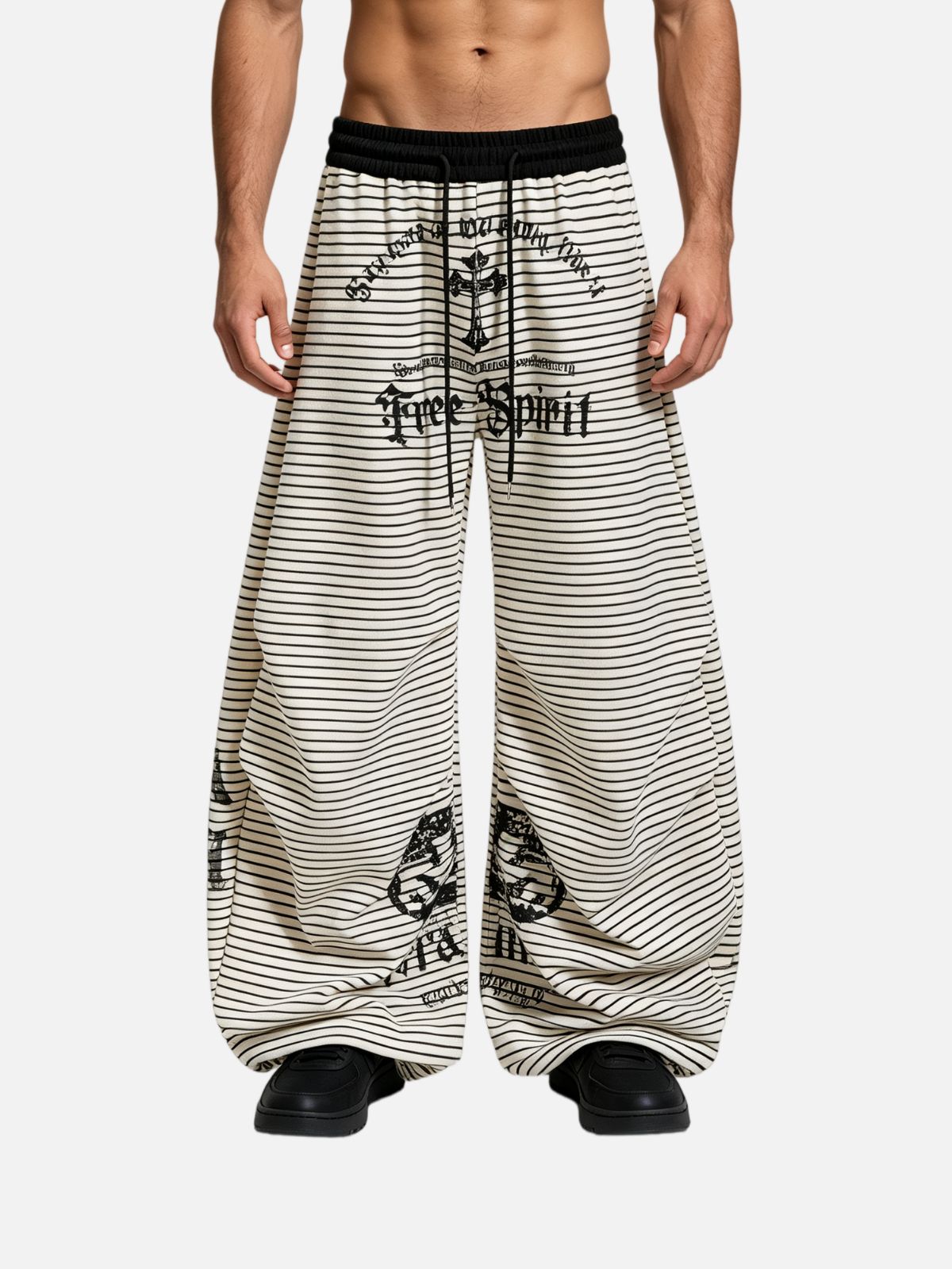 Haaura Stripe Gothic Graphic Sweatpants