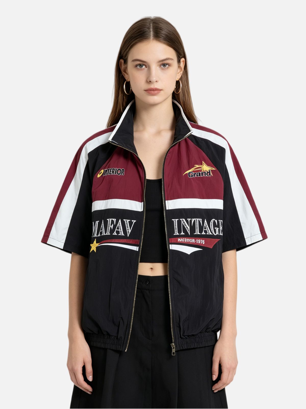 Haaura Retro Contrast Panel Shirt