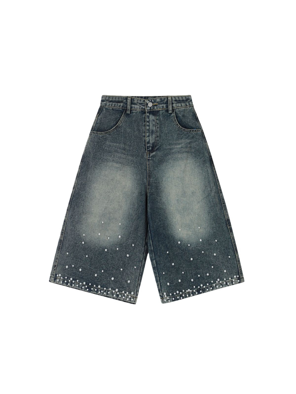 Haaura Pearl Embellished Baaggy Longline Jorts