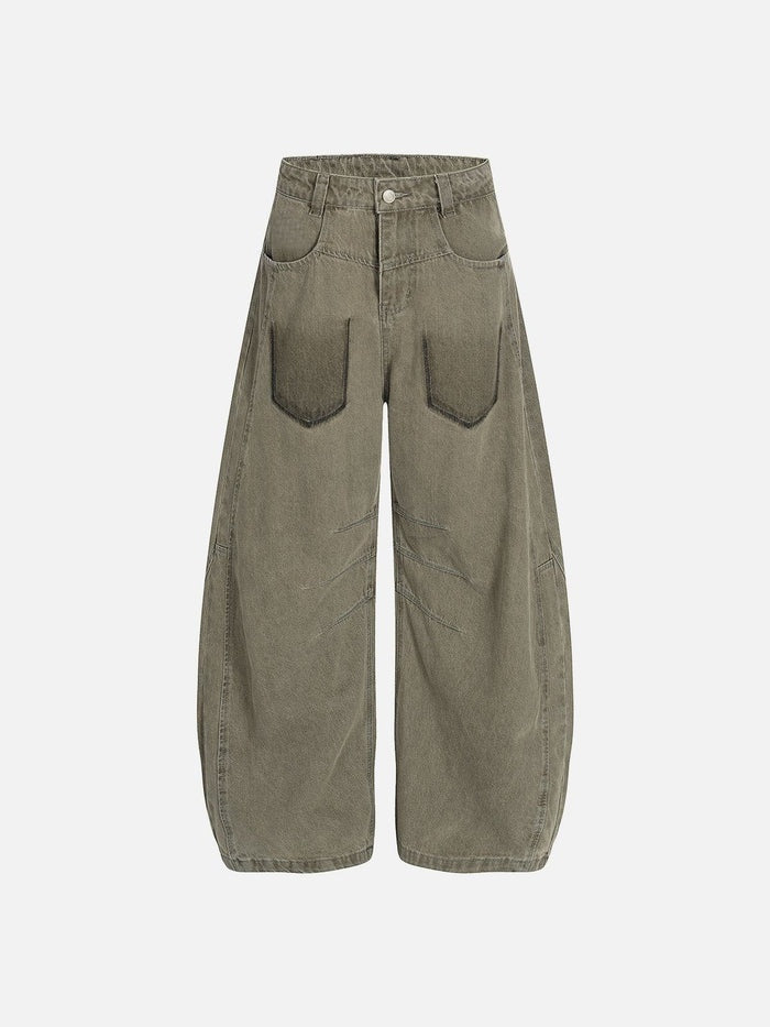Haaura Pocket Graphic Baaggy Barrel Jeans