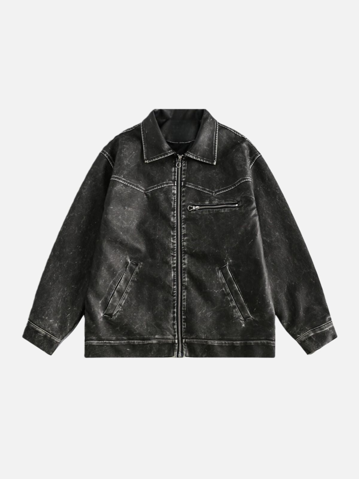 Haaura Retro Faux Leather Jacket