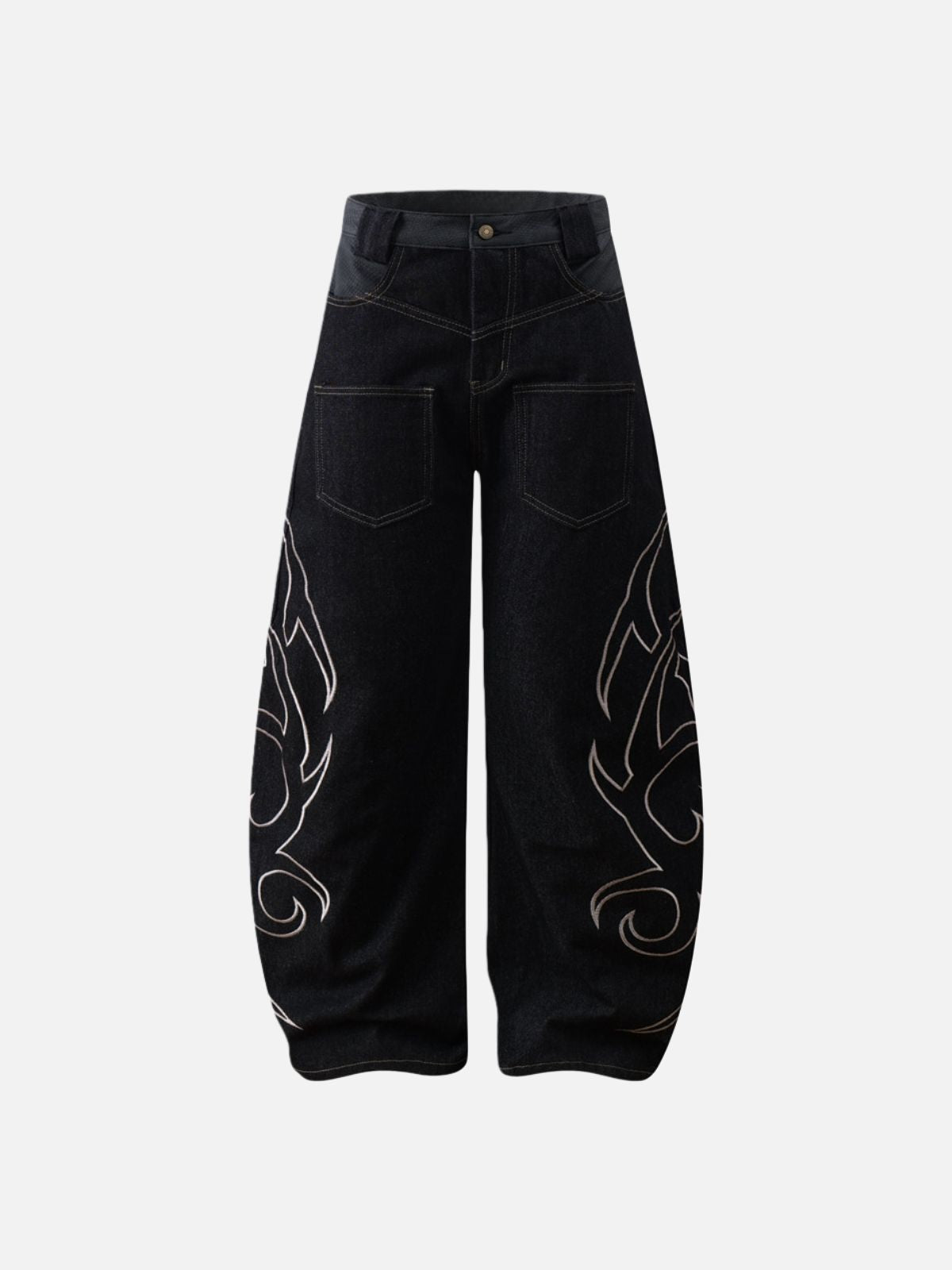 Haaura Embroidery Baaggy Barrel Jeans