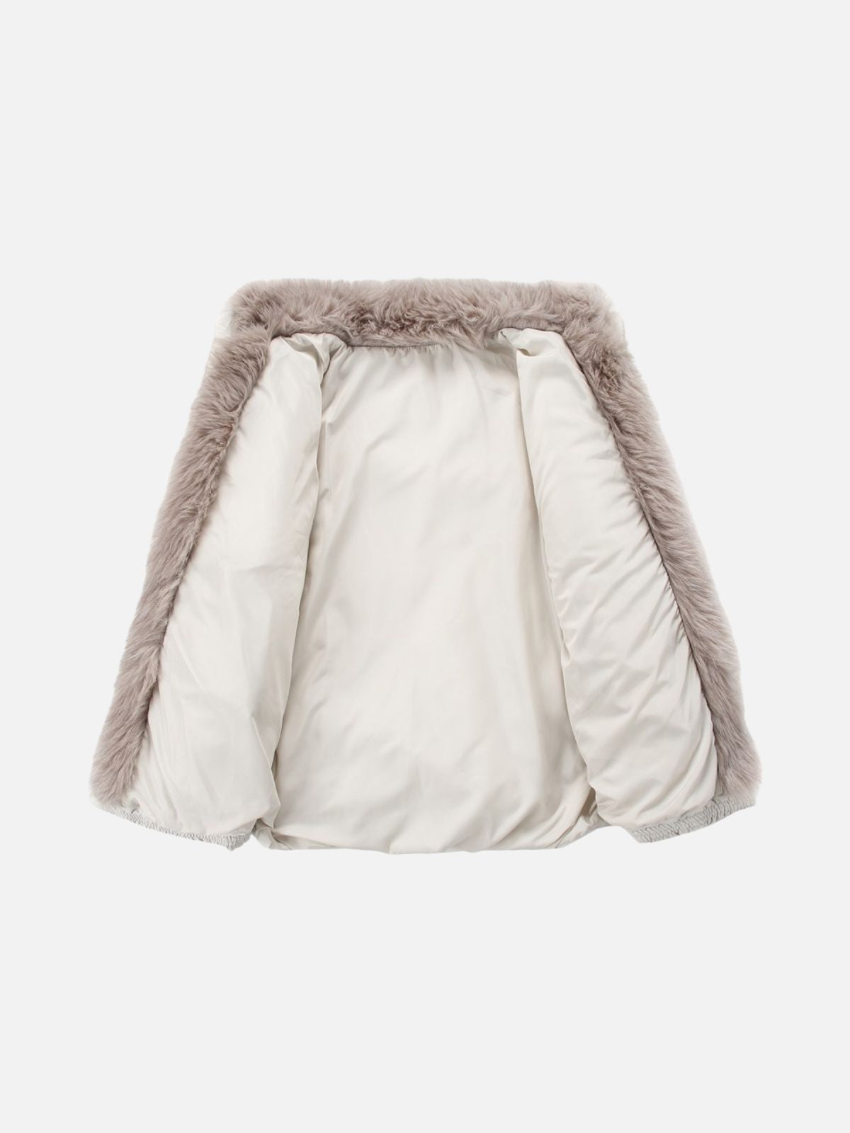 Haaura Plush Collar Quilted Zip Jacket