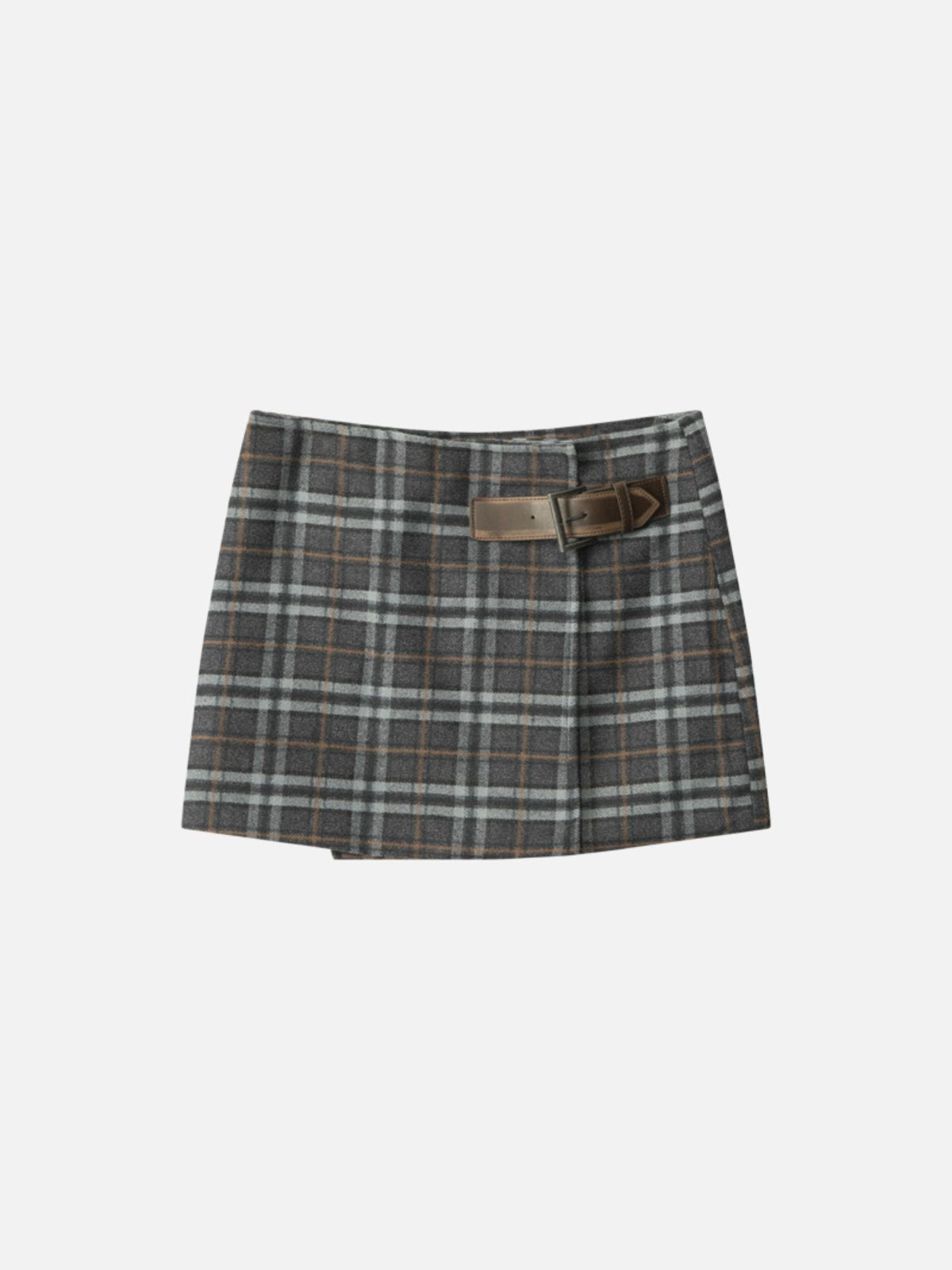 Haaura Houndstooth Belted Mini Skirt