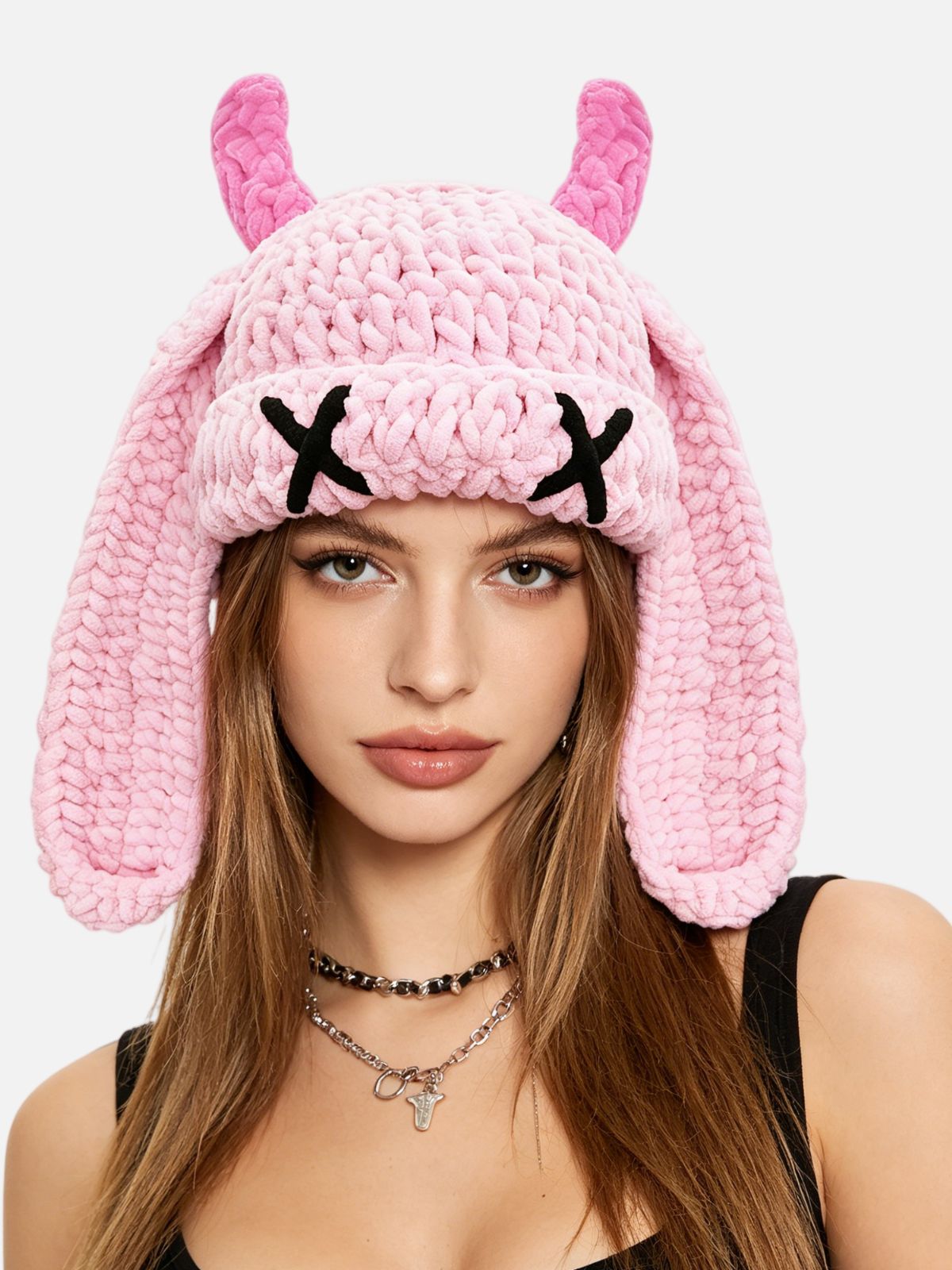 Devil Horns X Eyes Beanie