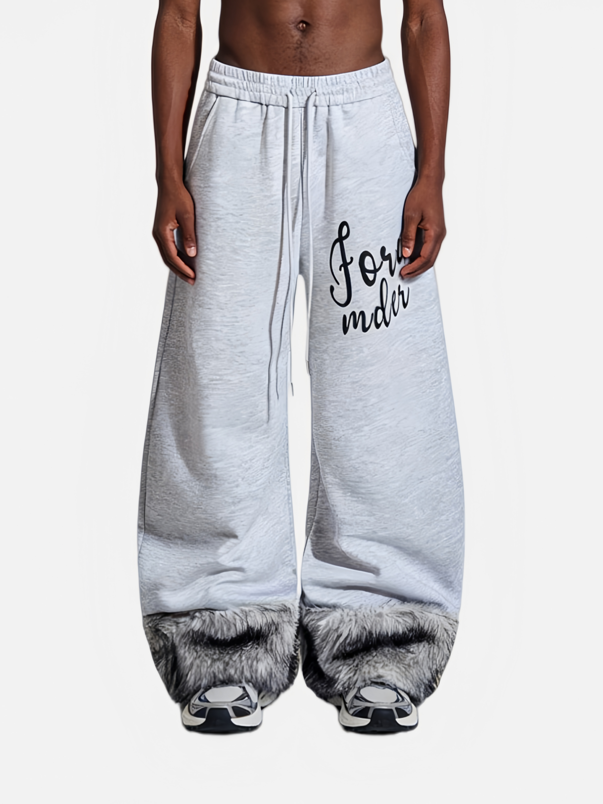 Haaura Fora Mder Fringed Cuff Baggy Sweatpants