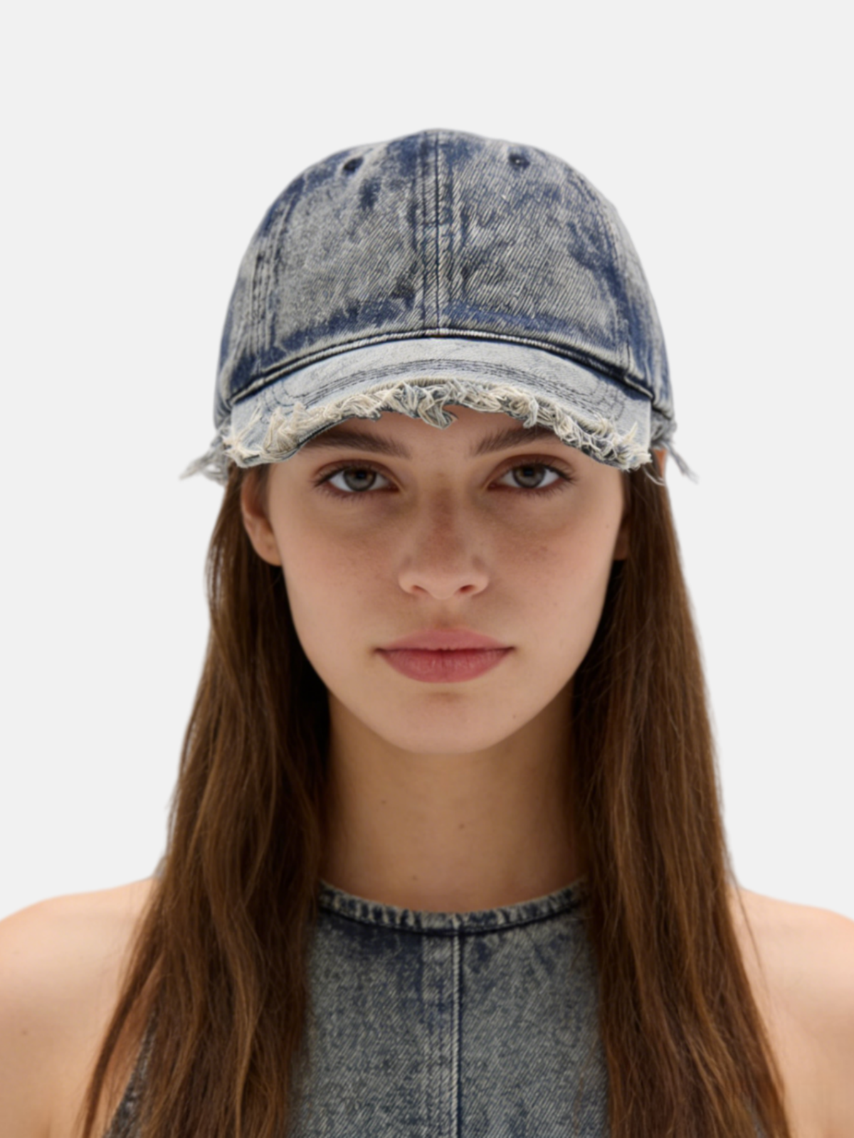 Fringe Denim Cap