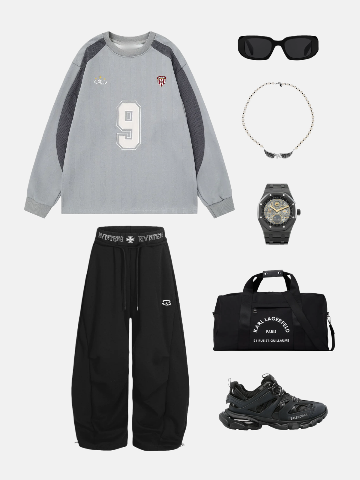 Haaura 9 Star Stripe Crewneck Sweatshirt