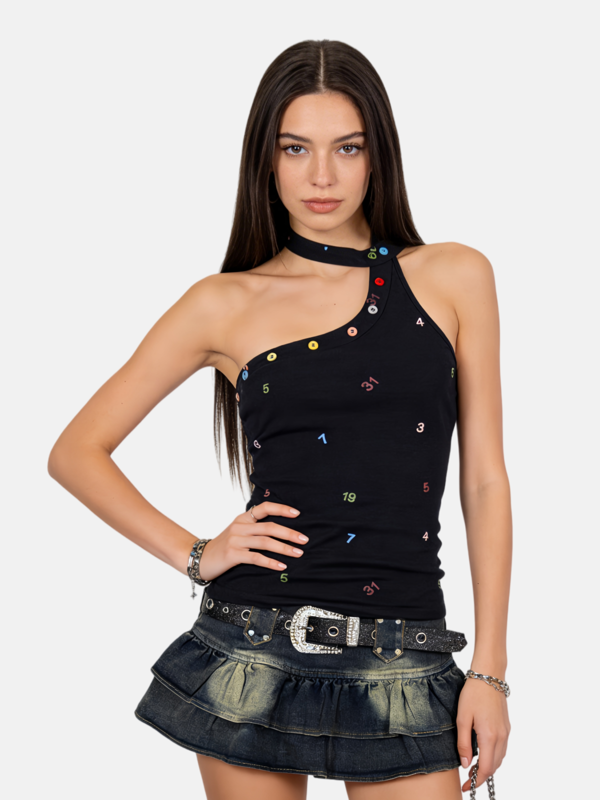 Haaura Asymmetric Halter Top