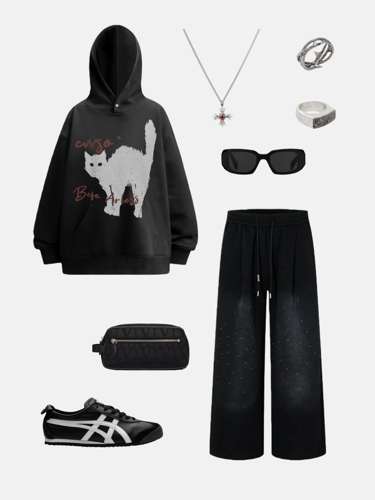 Haaura “Bete Arless” Cat Graphic Hoodie