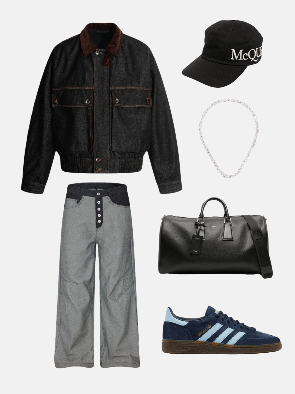 Haaura Button Front Baggy Jeans