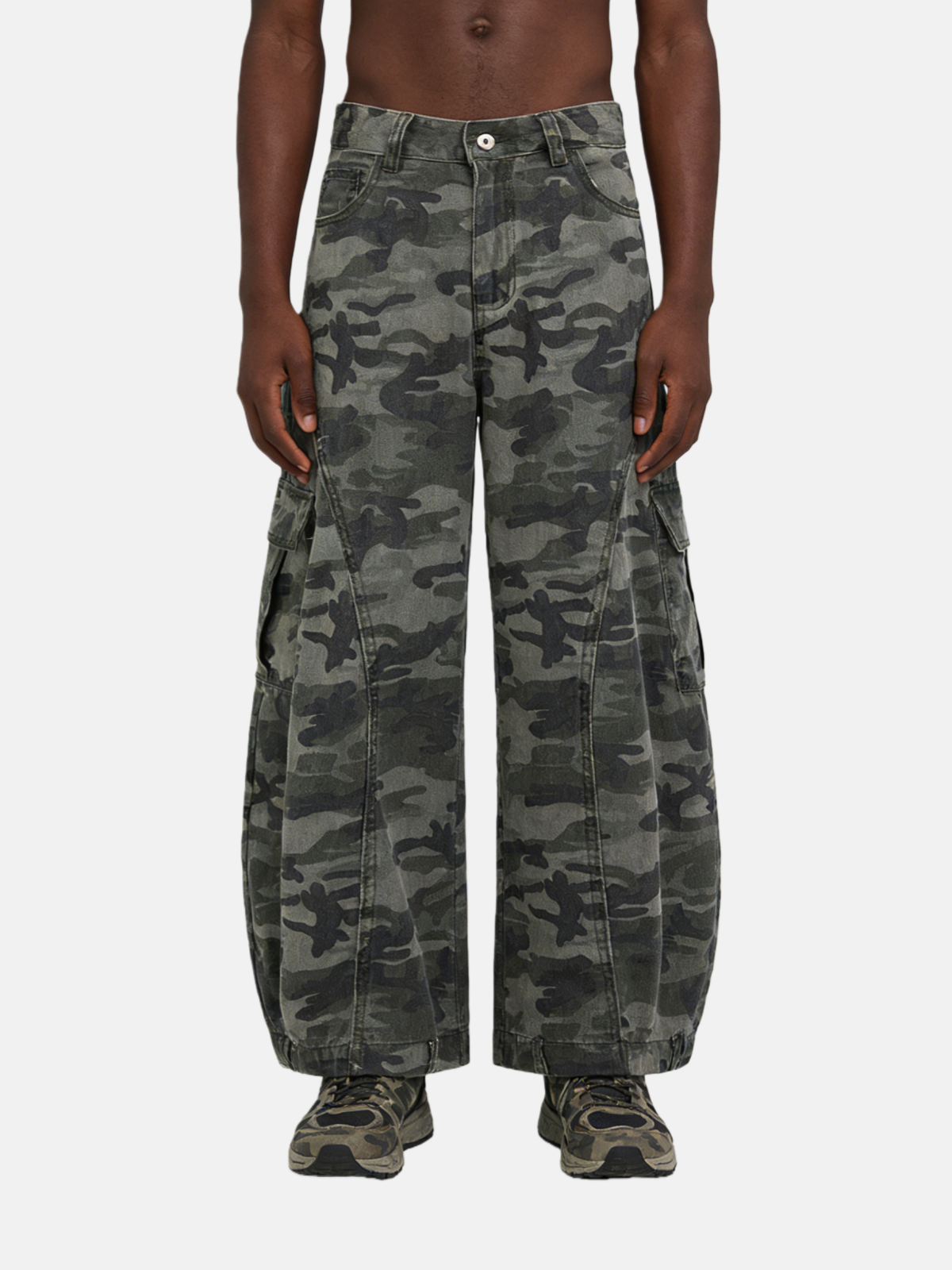 Haaura Cargo Camo Wide-Leg Pants