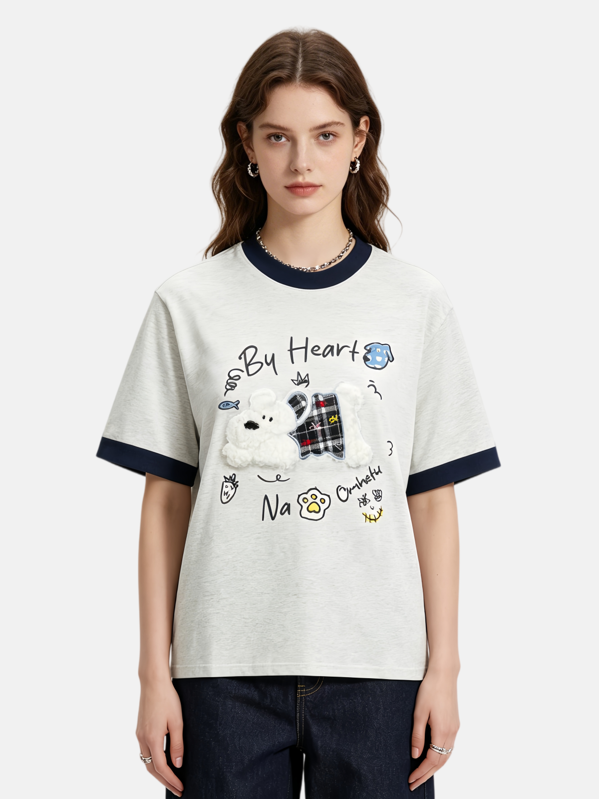 Haaura Cartoon Dog & Heart Tee
