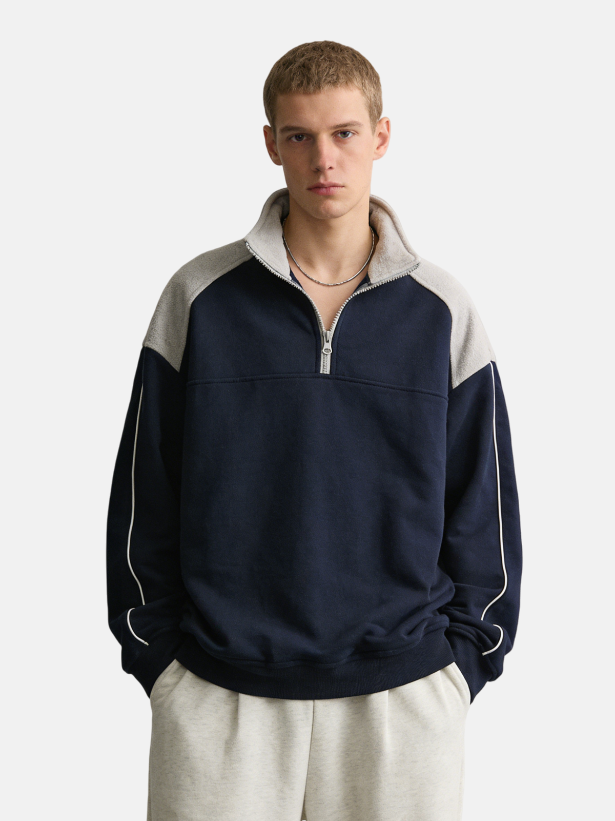 Haaura Color Blocking Quarter-Zip Sweatshirt