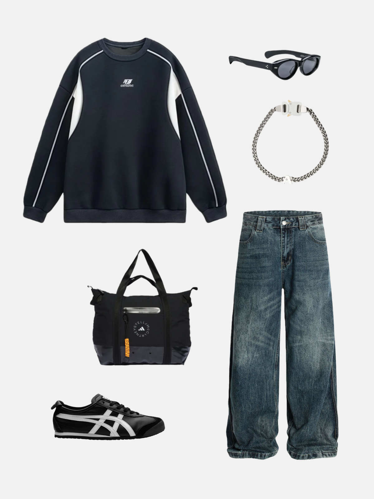 Haaura Contrast Panel Crewneck Sweatshirt