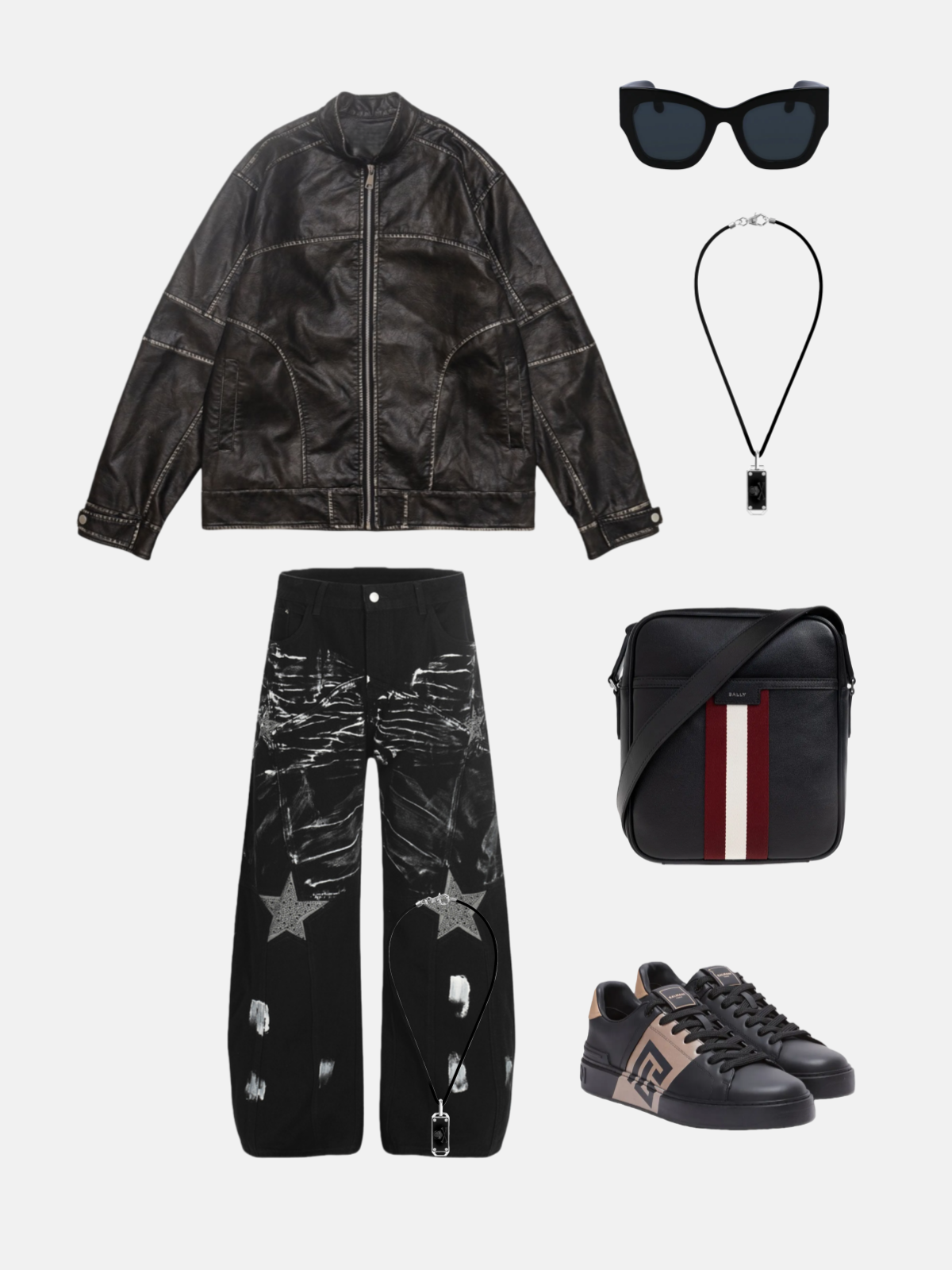 Haaura Contrast Stitch Moto Jacket