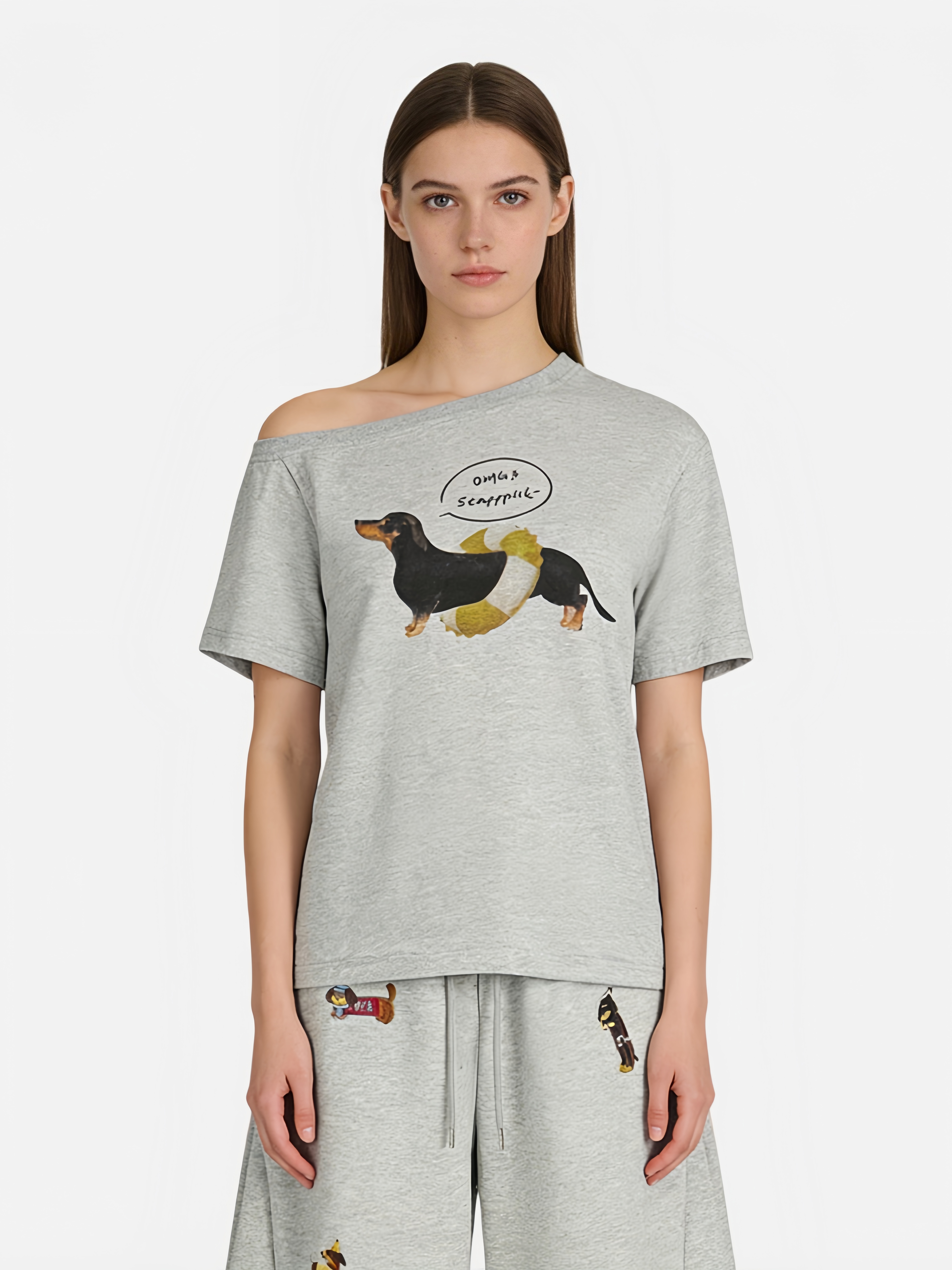 Haaura Dachshund Off-The-Shoulder Tee