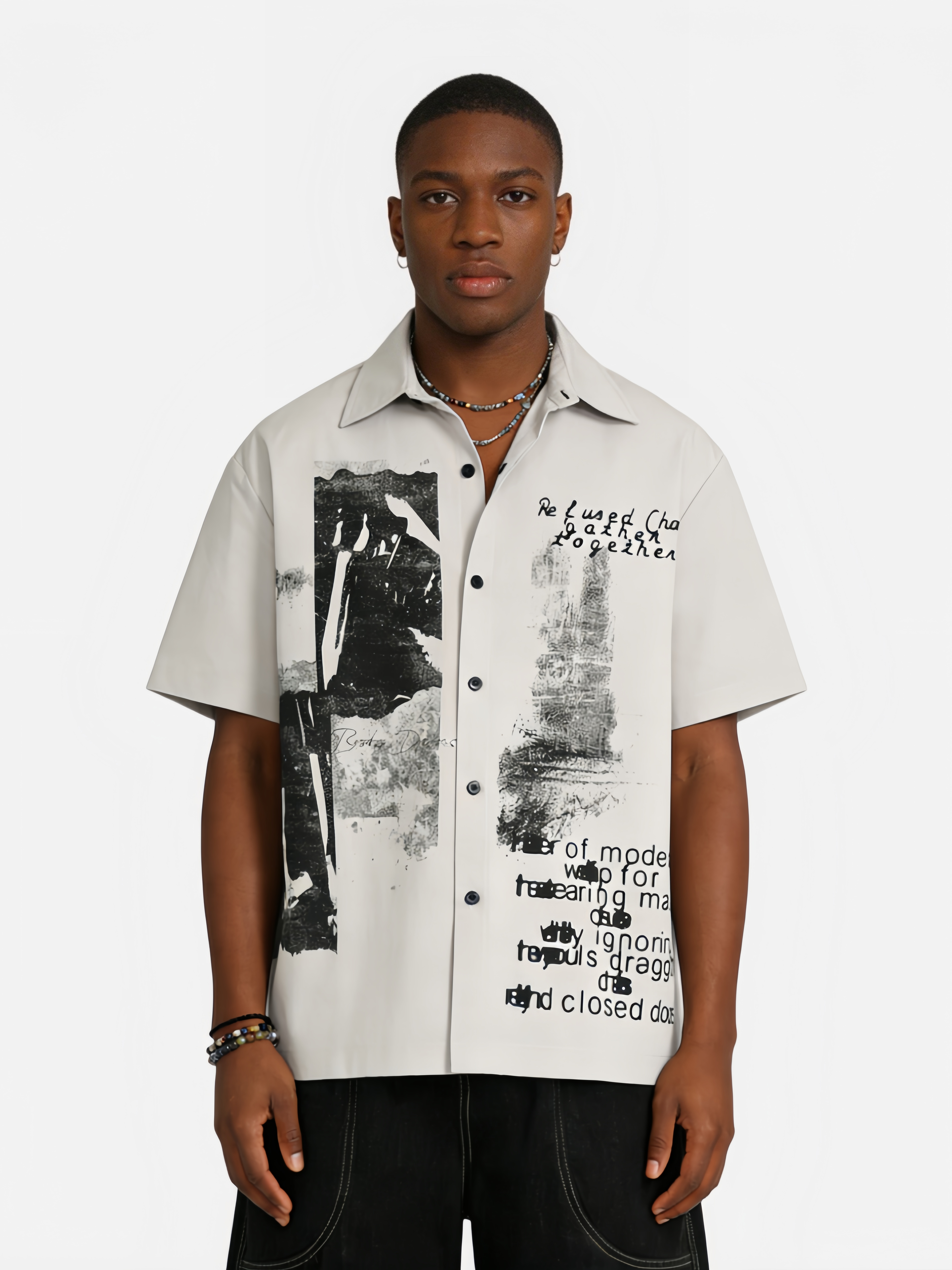 Haaura “Deconstructed Monologue” Collage Shirt