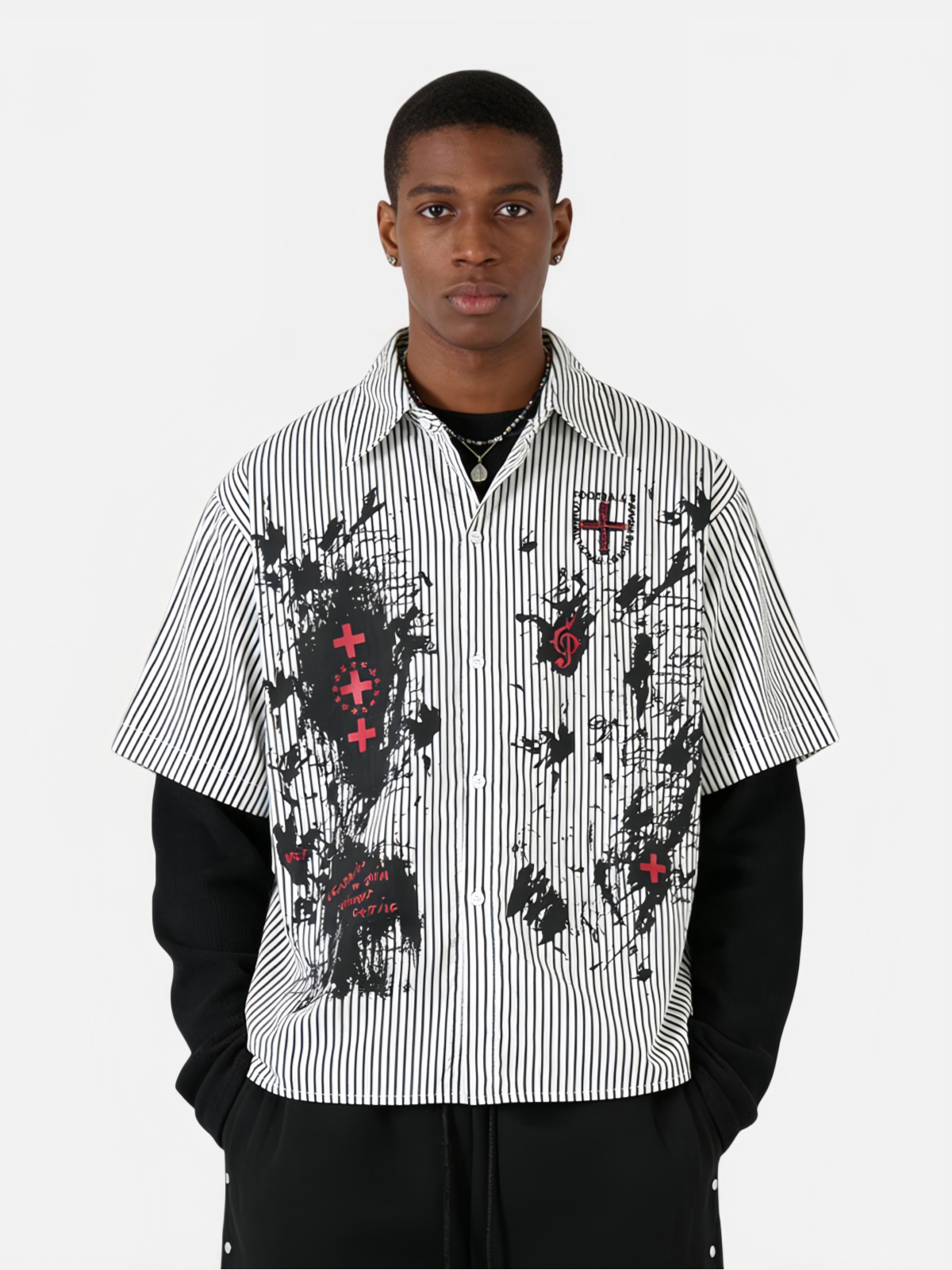 Haaura Deconstructed “U.S. Football” Graphic Shirt