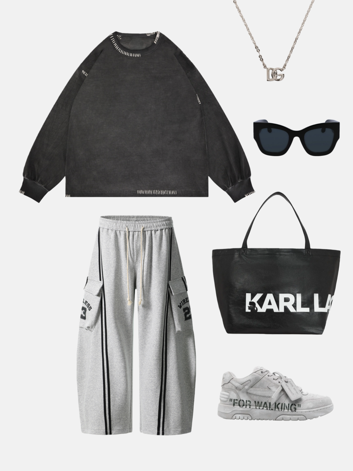 Haaura Langarmshirt mit Used-Look und Kontrastnähten 