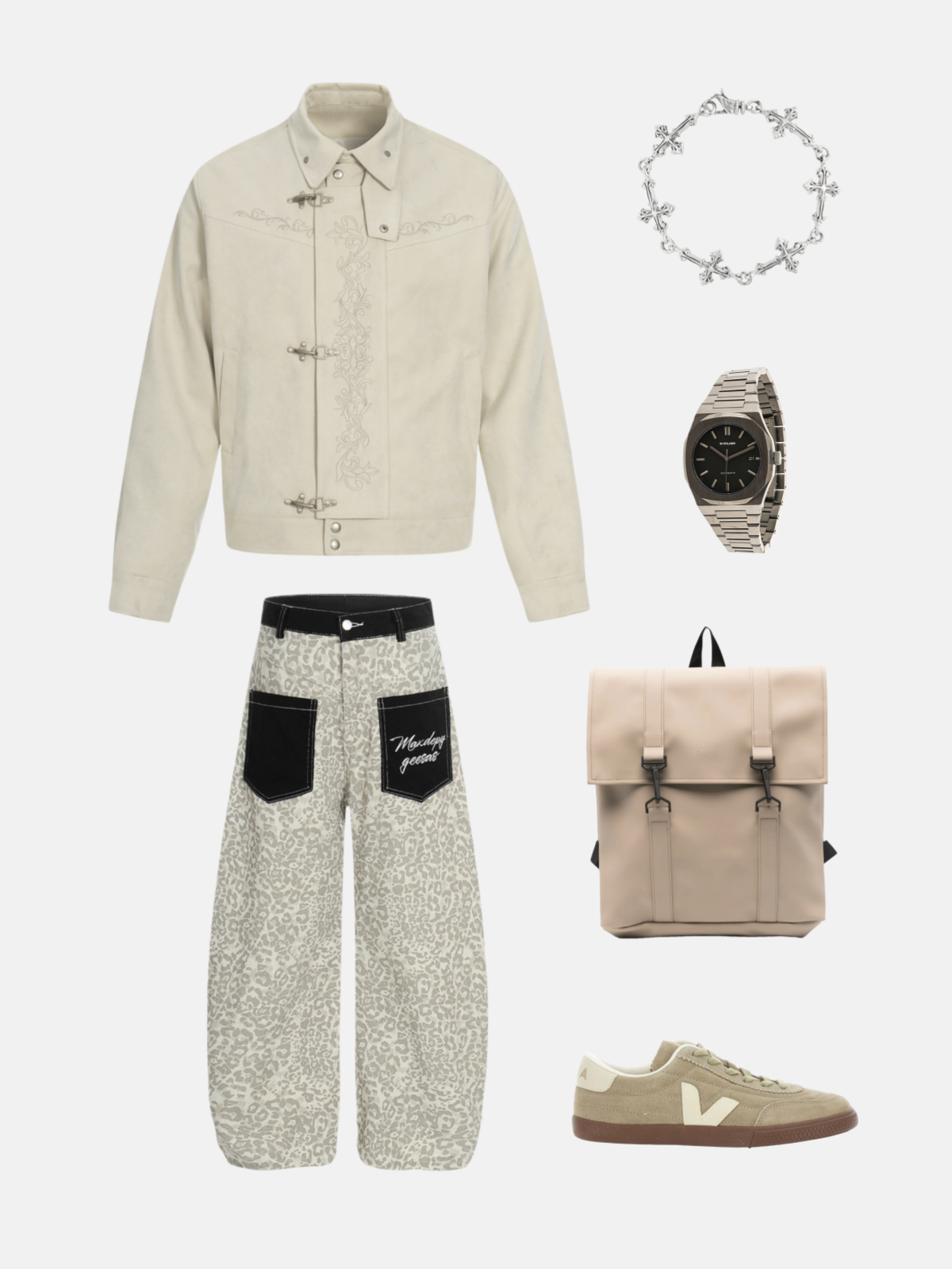 Haaura Embroidered Asymmetric Closure Jacket