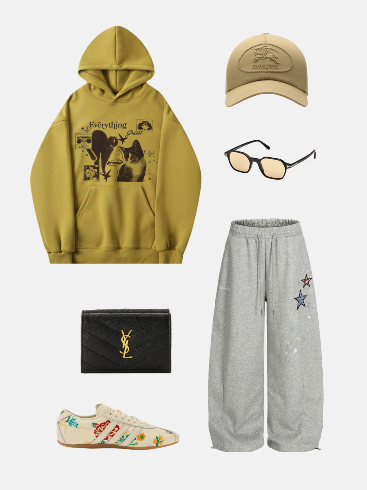 Haaura Everything Cat & Stars Graphic Hoodie