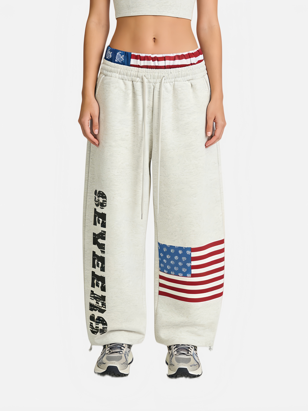 Haaura Flag Patchwork Baggy Sweatpants