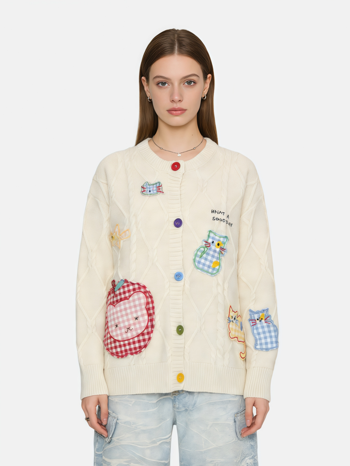 Haaura Good Day Animal Patch Cardigan
