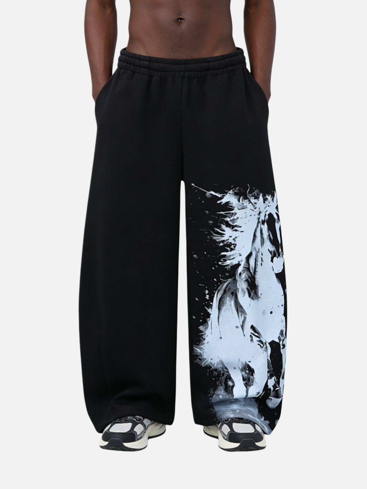 Haaura Horse Graphic Baggy Barrel Sweatpants