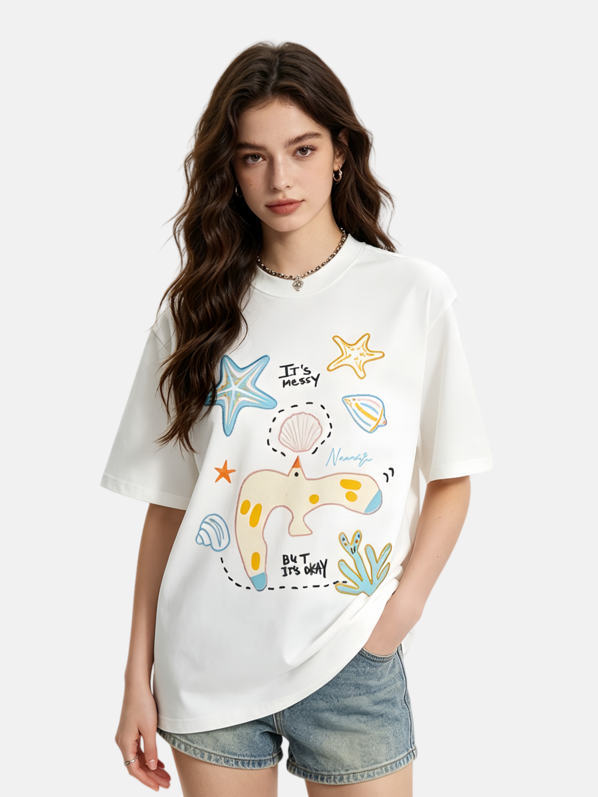 Haaura 'It's Messy But It's OK' Ocean Life Tee