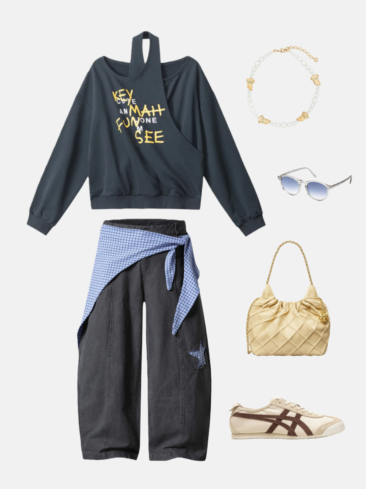 Haaura Key Cute Draped Neck Sweatshirt