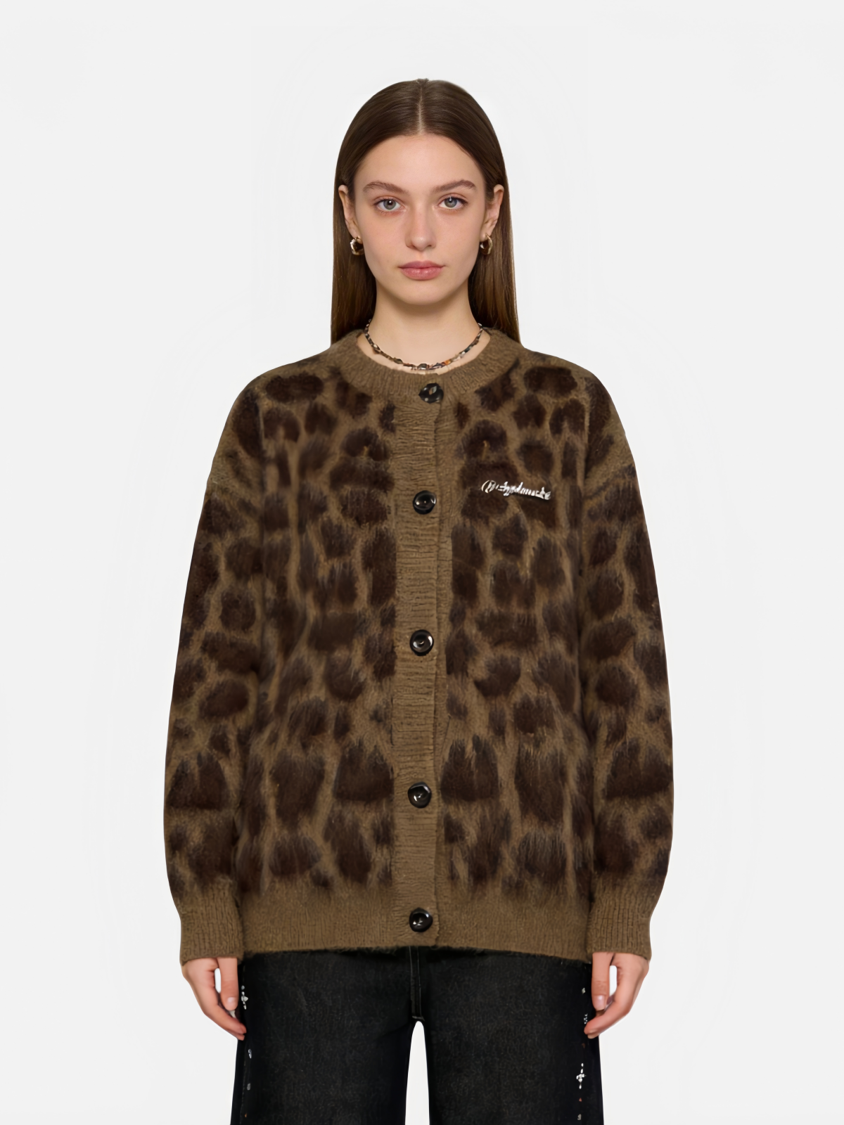 Haaura Leopard Graphic Cardigan